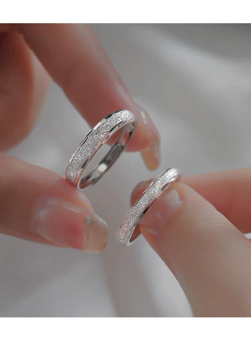 S925 Sterling Silver Couple Rings Plain Matte Open Ring -525 weddingring(45%)