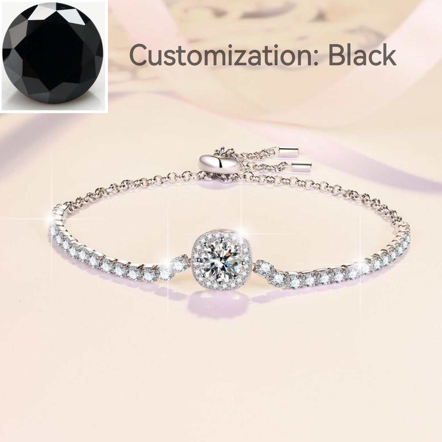 S925 Sterling Silver Starry Sky Bracelet Colored Synthetic Moissanite Bracelet fashion jewelry accessory woman girl promise ring-316(35%)