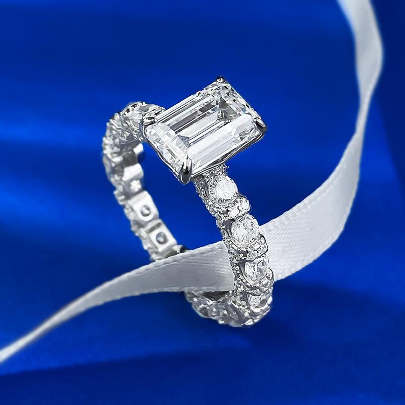 S925 Sterling Silver Grandma Cut Rock Sugar Ring 6*9mm 6A Cubic Zirconia Ring-368(35%)