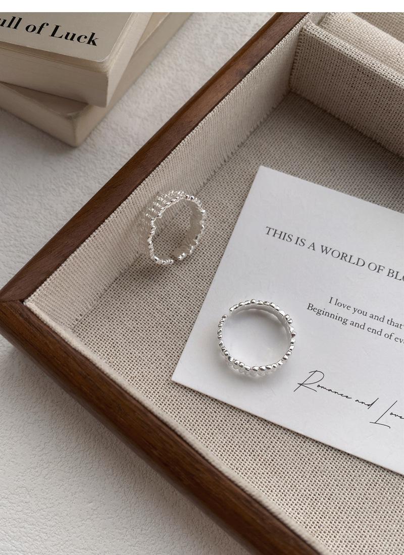 S925 Sterling Silver Irregular Texture Ring Women's Open Ring-488(45%)