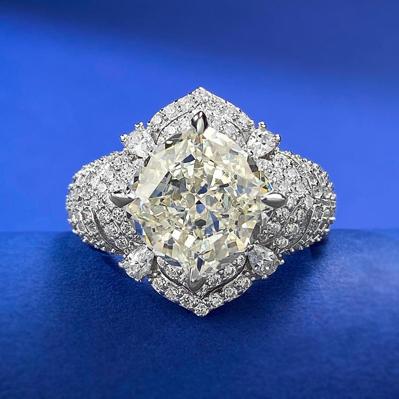 S925 Sterling Silver Ice Flower Cut Round Ring 10*10 8A Cubic Zirconia Ring fashion jewelry accessory woman girl promise ring Springtok-289(35%)