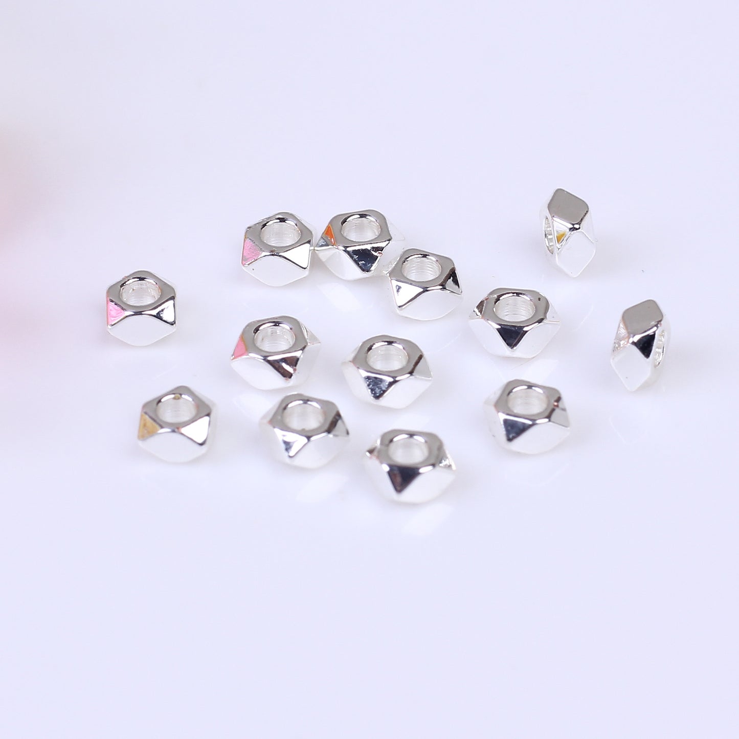 Flat Diamond Shaped Copper Bead For Jewelry DIY，Covered by 14/18K Real Gold Or Silver