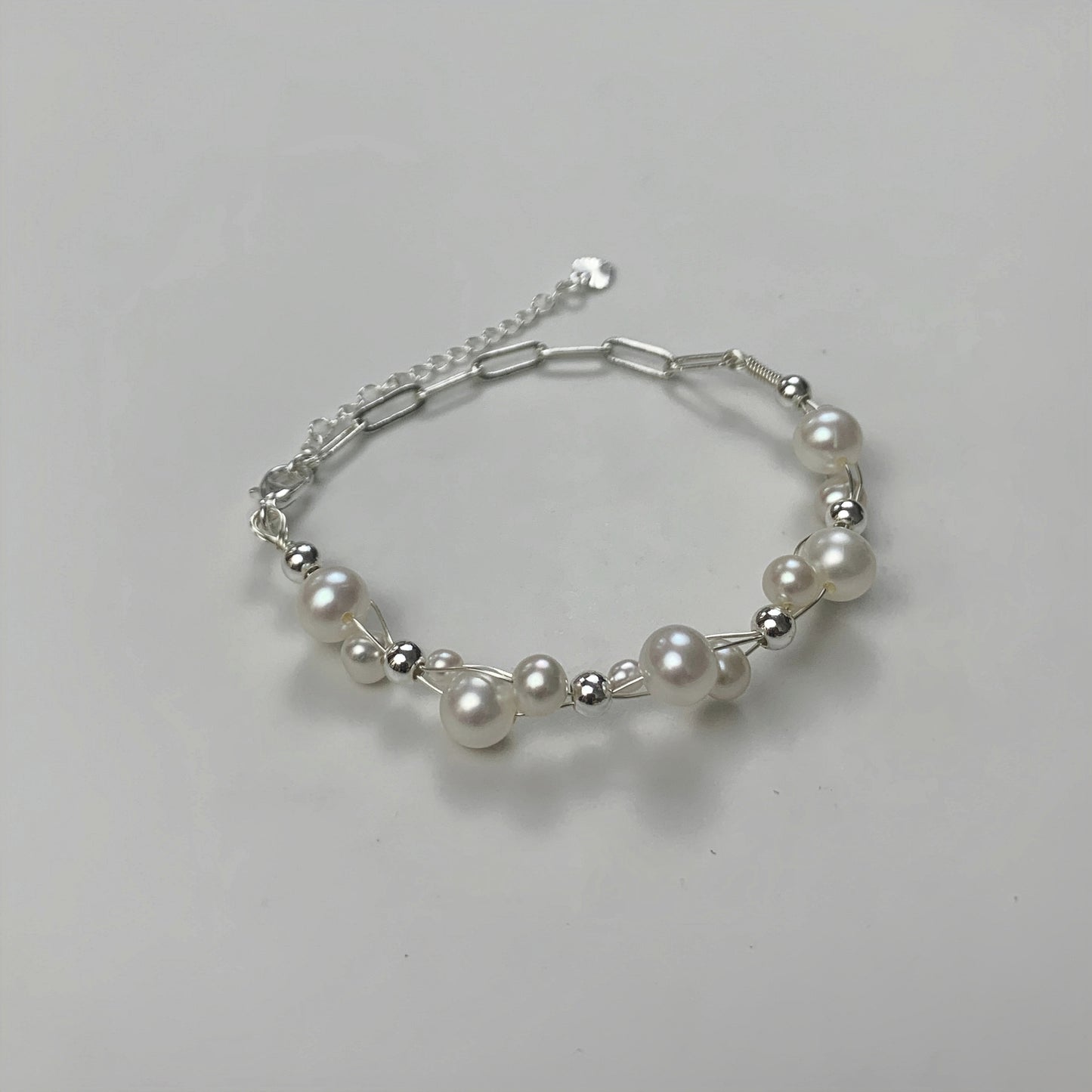 15.Hand made stars night sky fresh water pearl bracelet