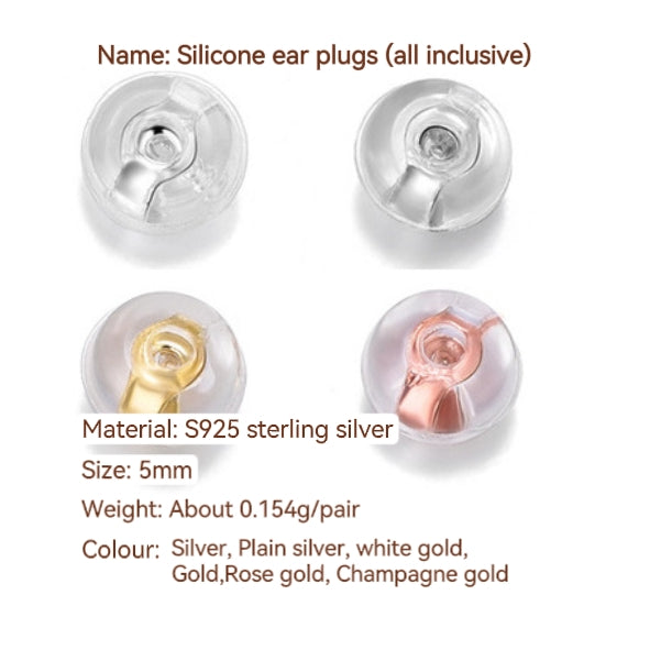 S925 Sterling Silver Ear Backs,2 pairs