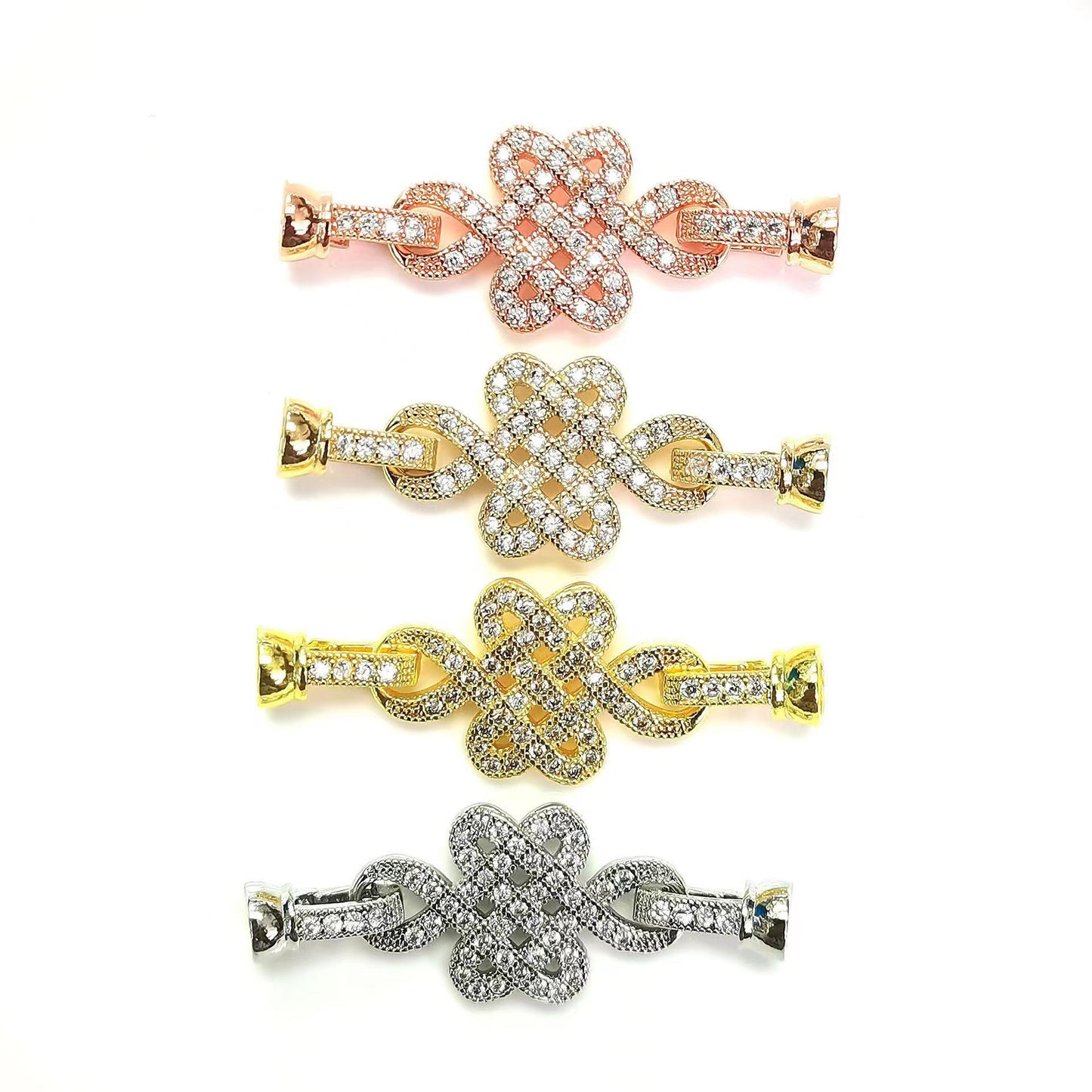 Zircon Accessory Clasp For Jewelry DIY，Covered By 14/18K Real Gold Or Silver