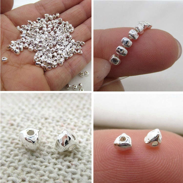 S925 Sterling Silver Triangle Bead for Jewelry Making(Style 1/Price of 2pcs)