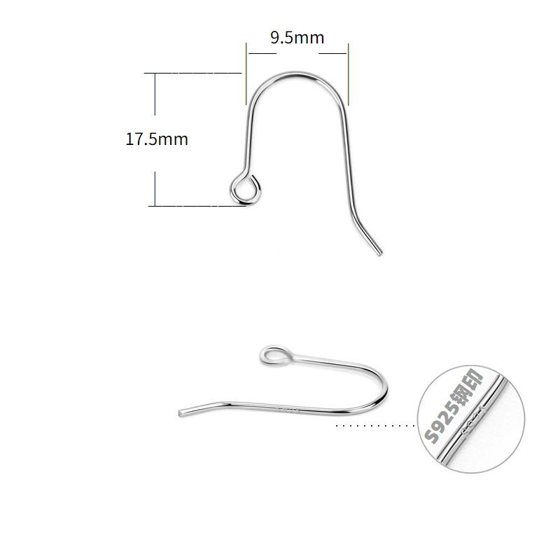 925 sterling silver ear hook, handmade DIY accessory material (2 pairs)