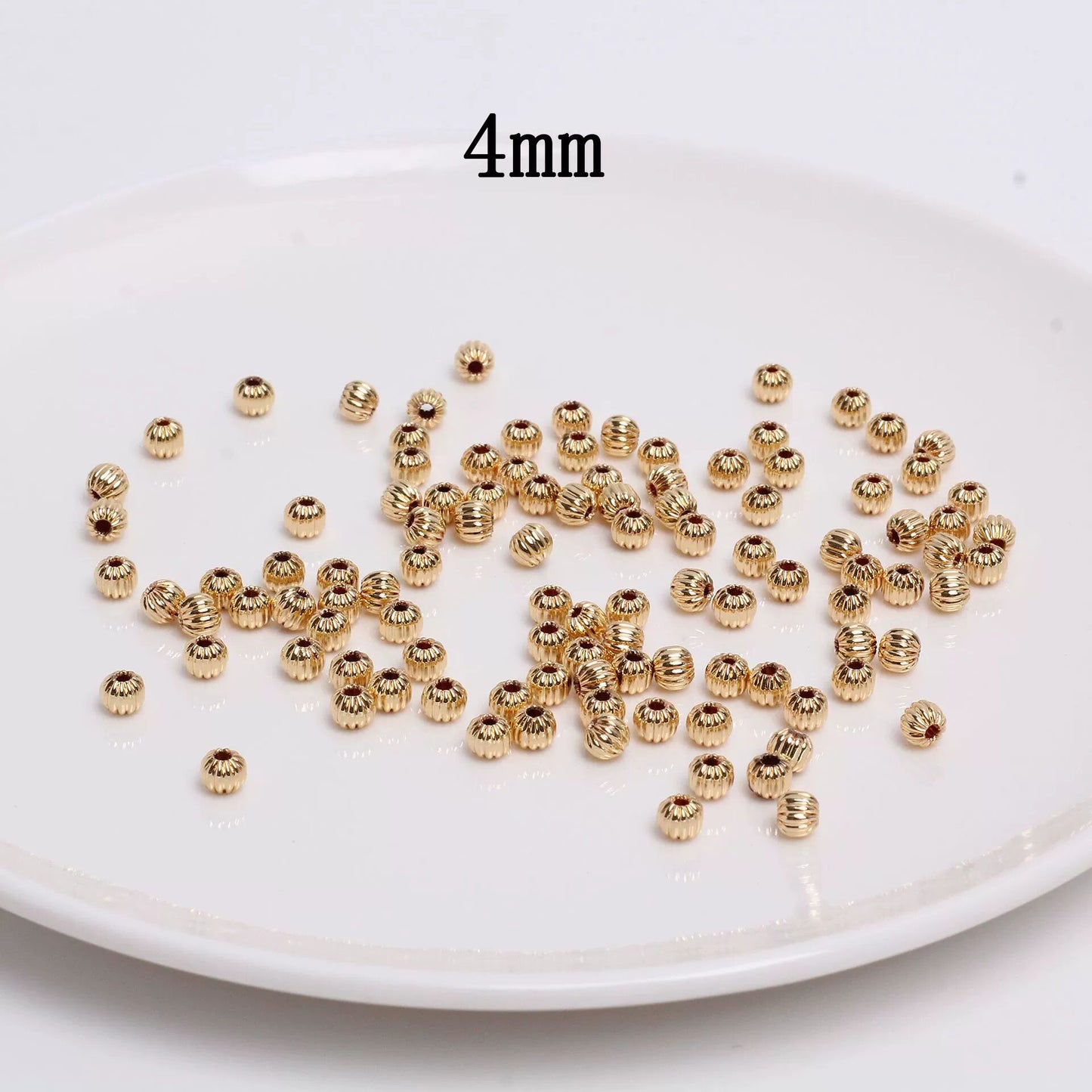 Pumpkin Shaped Copper Beads For Jewelry DIY，Covered by 14/18K Real Gold