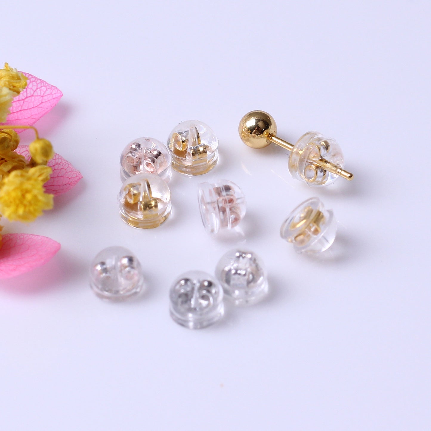 Silicone Ear Plug For Jewelry DIY，Covered By 14/18K Real Gold Or Silver