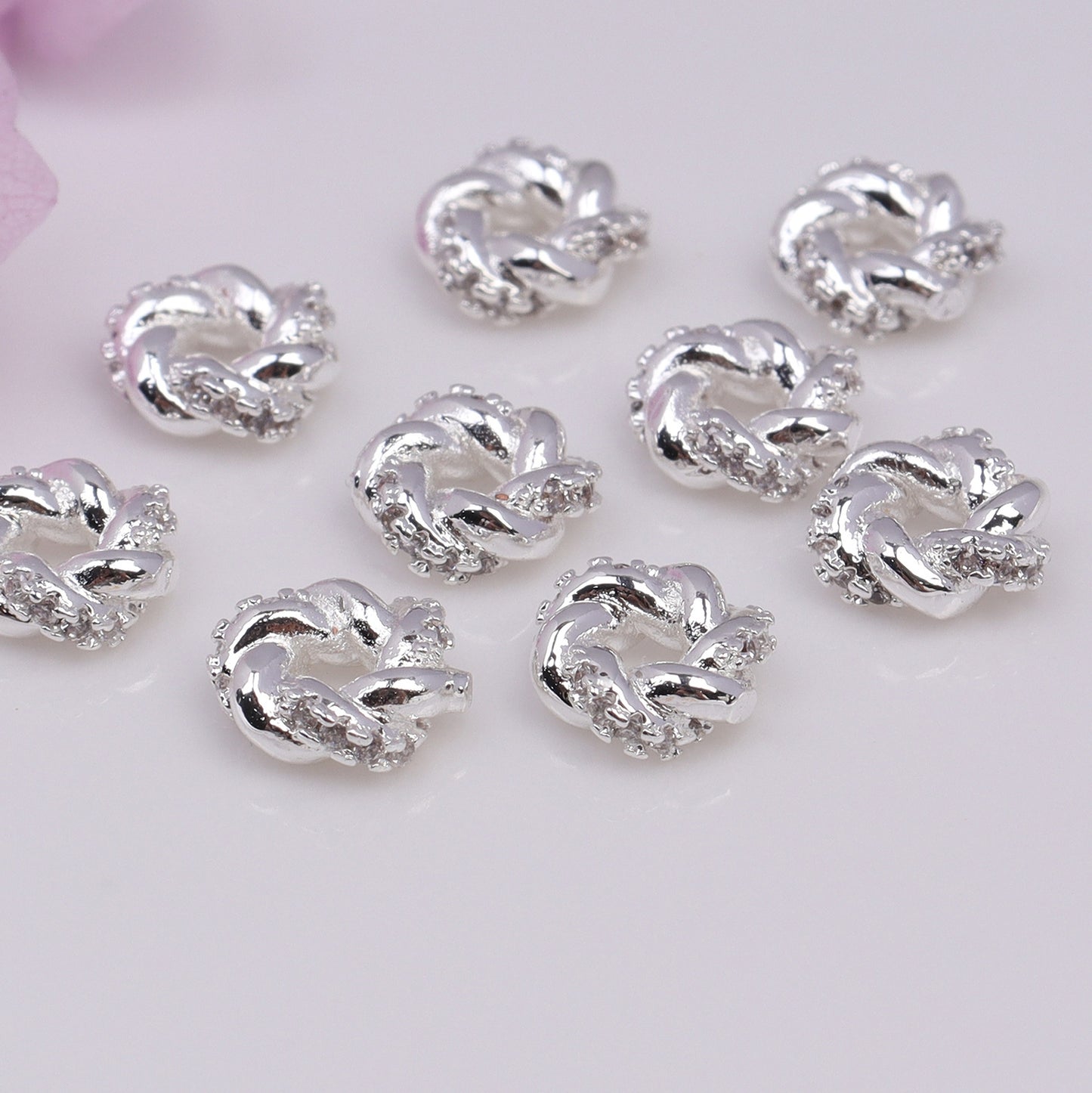 Twist Shaped Zircon Bead For Jewelry DIY，Covered by 14/18K Real Gold Or Silver