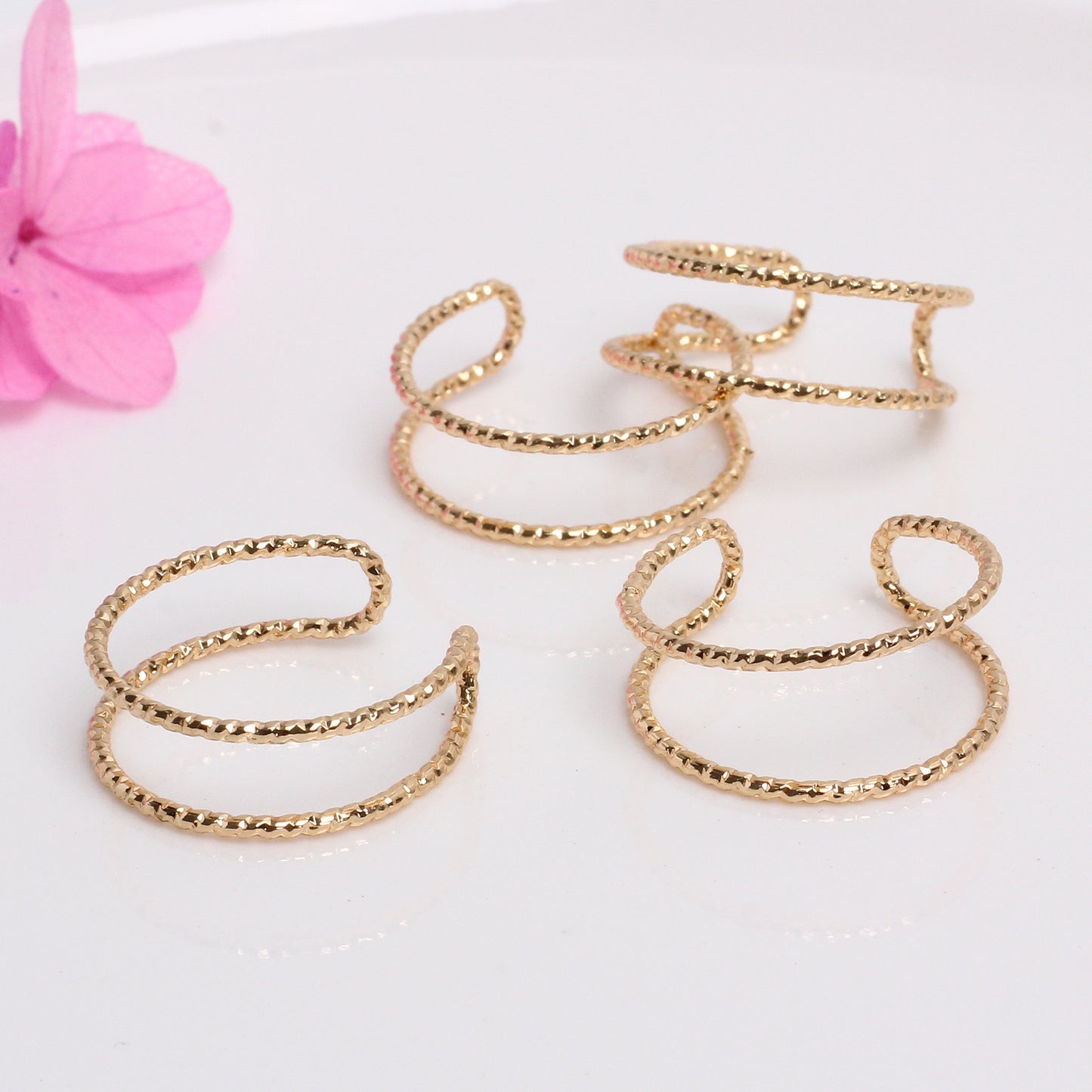 Twisted Woven Bracelet/Ring For Jewelry DIY，Covered By 14/18K Real Gold Or Silver