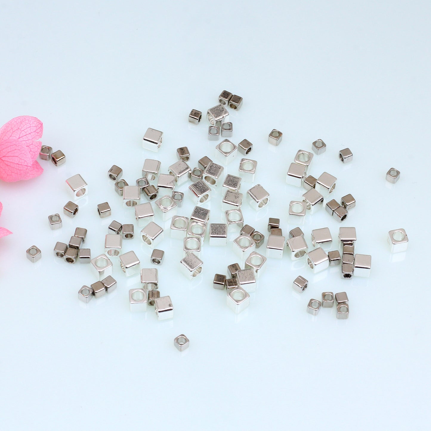 Cube Copper Beads For Jewelry DIY，Covered By 14/18K Real Gold Or Silver