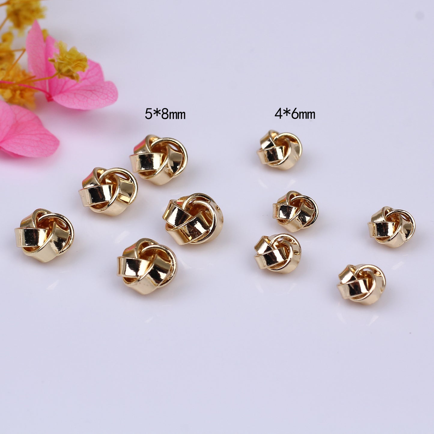 Knitted Flower Hollow Copper Beads For Jewelry DIY，Covered by 14/18K Real Gold Or Silver