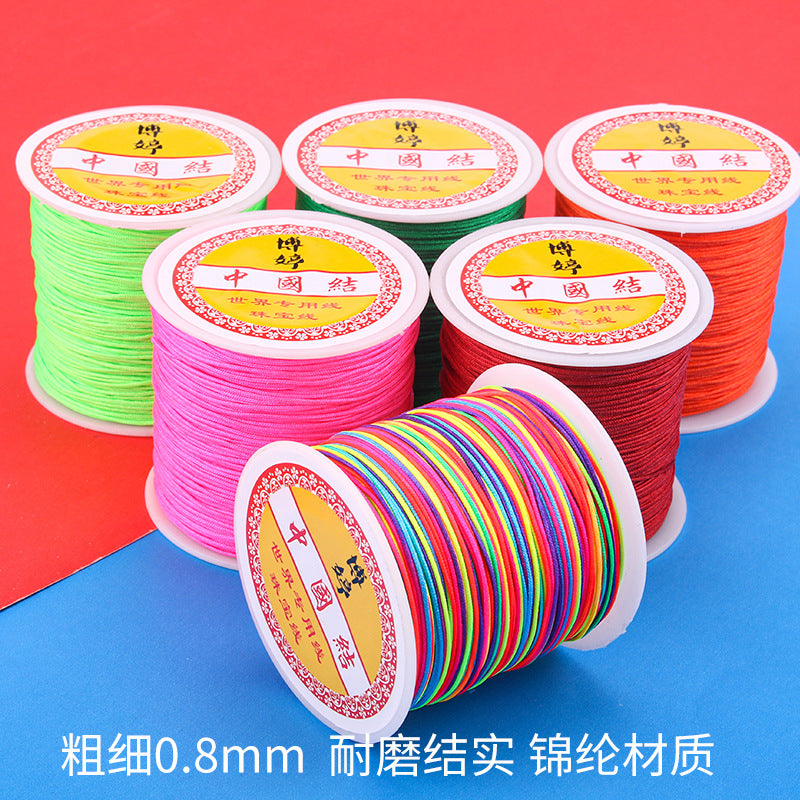 Polyamide Woven Thread，Used for DIY Jewelry（The diameter is 0.8mm/One roll is about 50 meters）