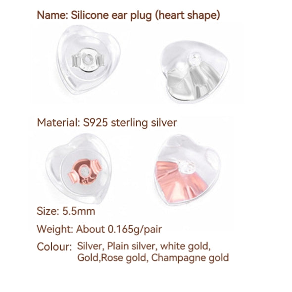 S925 Sterling Silver Ear Backs,2 pairs