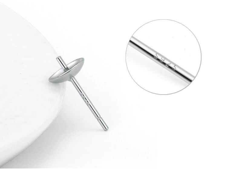 925 Sterling Silver Empty Holder Of Pearl Ear Stud(2 pairs)