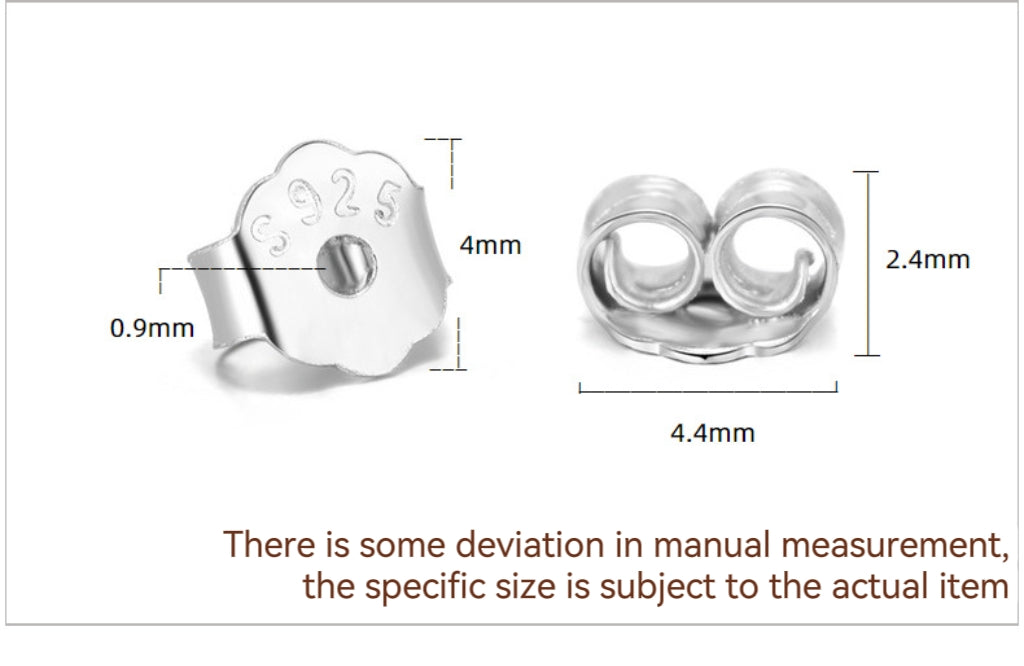 S925 Sterling Silver Ear Backs,2 pairs