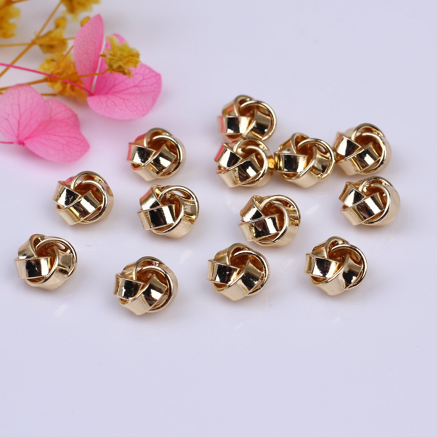 Knitted Flower Hollow Copper Beads For Jewelry DIY，Covered by 14/18K Real Gold Or Silver