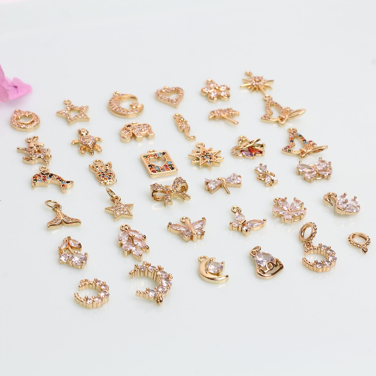 Alloy Zircon Accessories For Jewelry DIY，1 Pcs, Covered By 14/18K Real Gold Or Silver