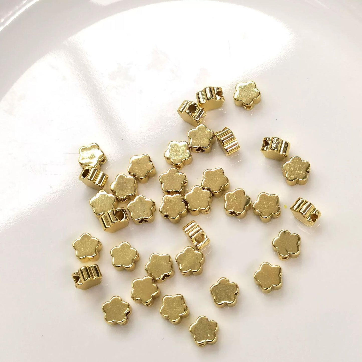 Loose Copper Beads Covered By 14/18K Gold For DIY Jewelry