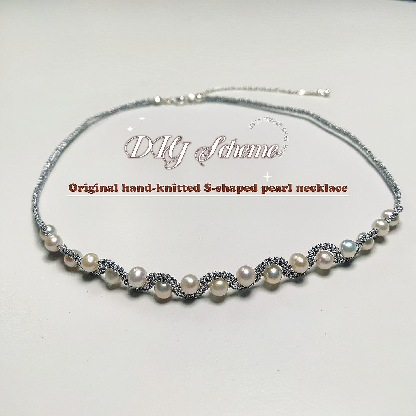 3.Original hand-knitted fresh Water Pearl collar bone necklace