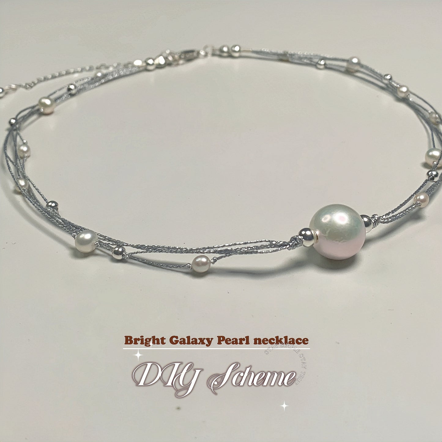 7.Edison Fresh Water Pearl collarbone necklace of Bright Galaxy