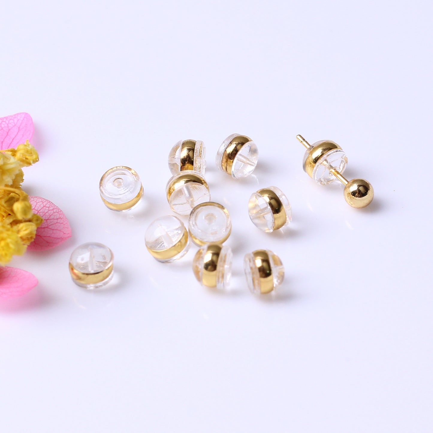 Silicone Ear Plug For Jewelry DIY，Covered By 14/18K Real Gold Or Silver