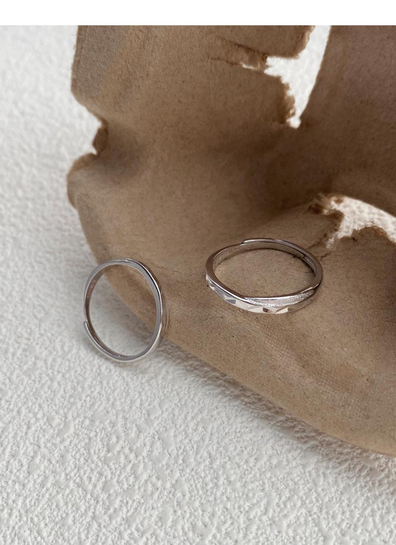 S925 Sterling Silver Niche Simple Matte Unisex Couple Rings Personality Fashion Light Luxury Pair Rings -630 jewellery  with  meaning(45%)