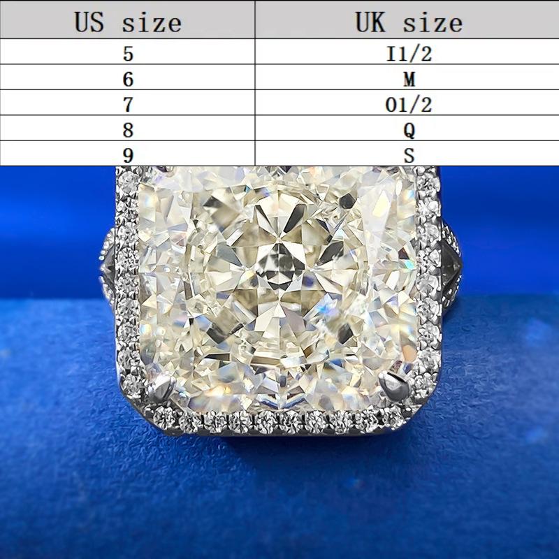 S925 Sterling Silver Ice Flower Cut High Carbon Ring 13*13 8A Cubic Zirconia Ring fashion jewelry accessory woman girl promise ring-392(35%)