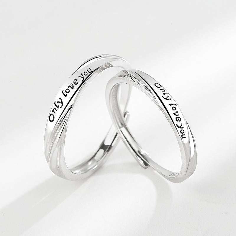 S925 Sterling Silver casual English Letter Couple Ring-557 jewellery  with  meaning(45%)