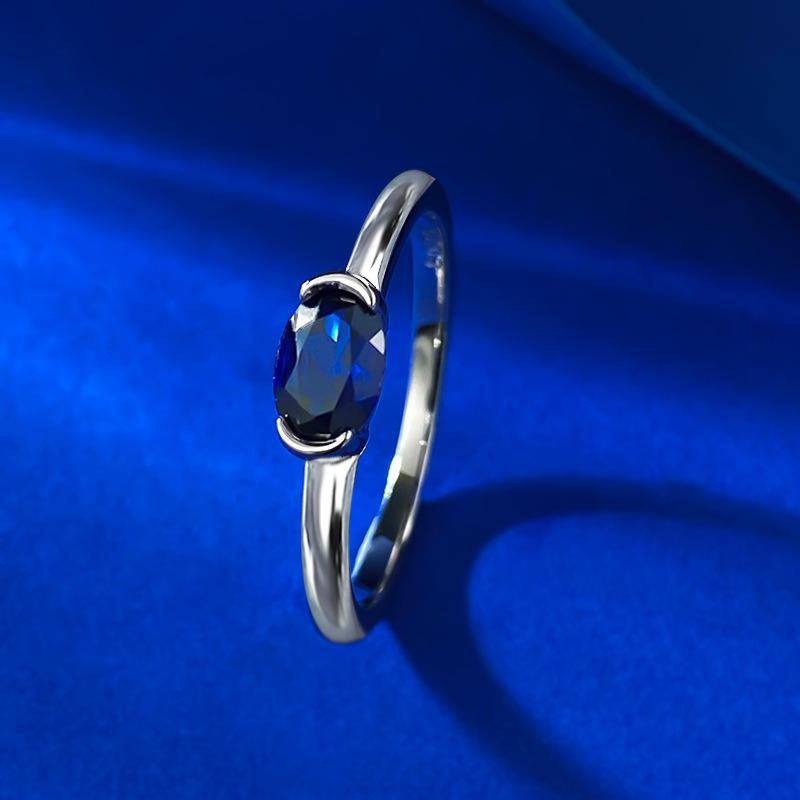 S925 Sterling Silver Red/Blue/White Oval Cut Oval Ring 4*6mm 6A Cubic Zirconia Ring-265(35%)