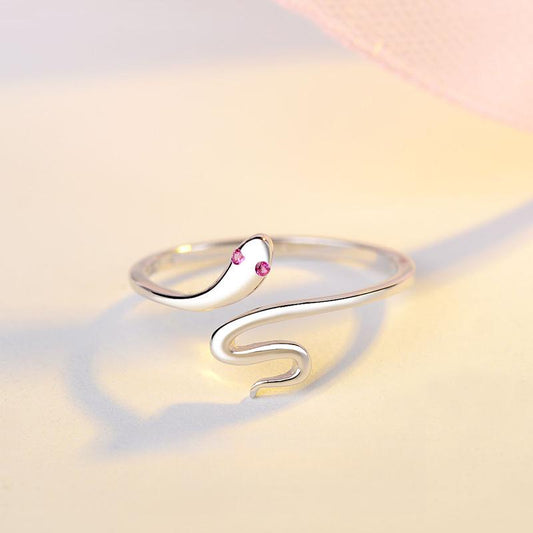 S925 Sterling Silver Ring Snake Shape Open Couple Ring-499(45%)