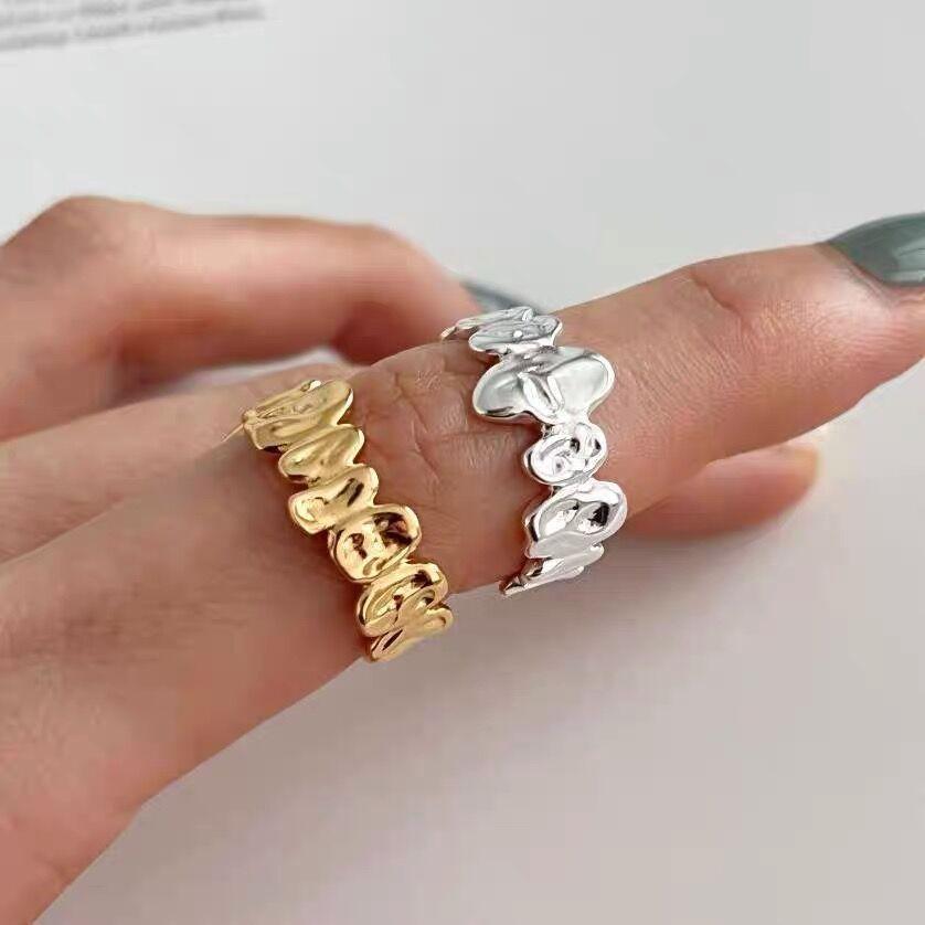 S925 Sterling Silver Irregular Ring Women casual Open Finger Ring -546(45%)