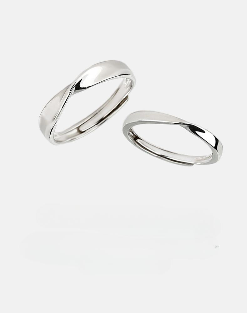 S925 Sterling Silver Mobius Ring Plain Band Couple Rings - 486 weddingring(45%)
