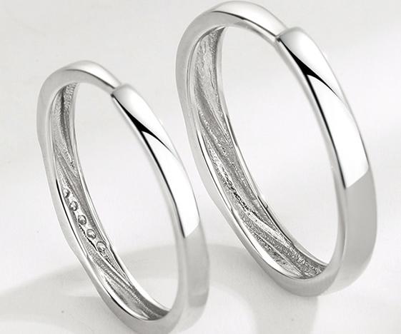 S925 Sterling Silver Simple Plain Band Couple Rings - 487 weddingring(45%)