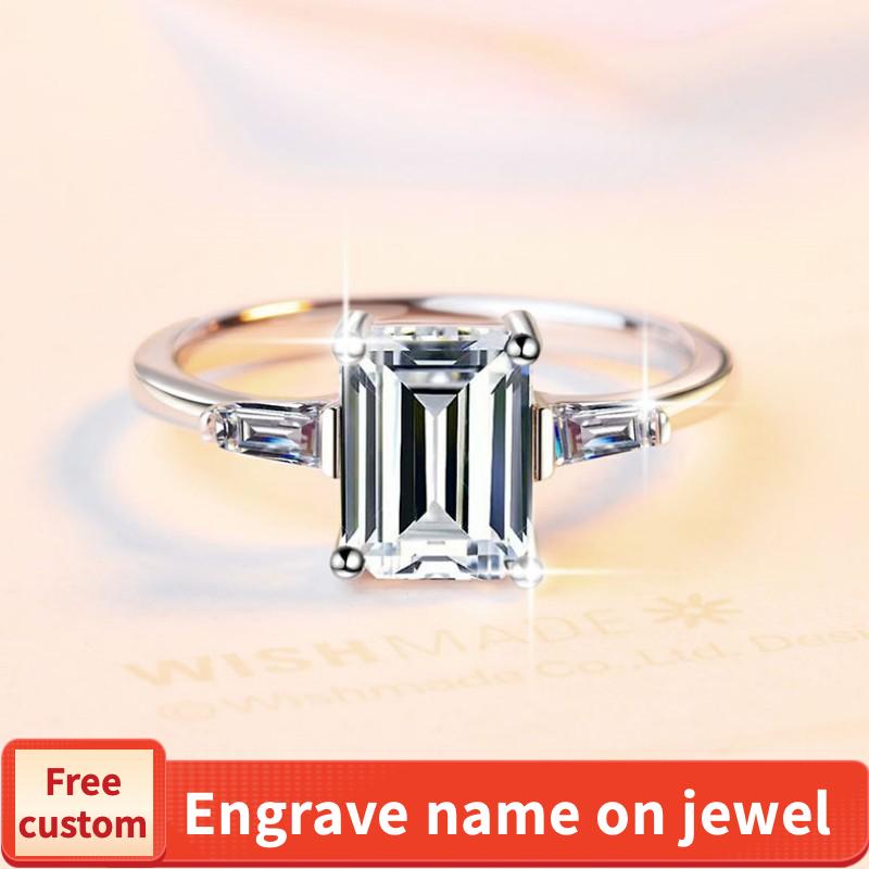 S925 Sterling Silver Grandmother Cut Ring/2 Karat/Synthetic Moissanite Ring fashion jewelry accessory woman girl promise ring-199(35%)