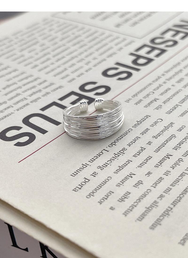 S925 Sterling Silver Multi-layer Ring Women's Open Ring-529(45%)