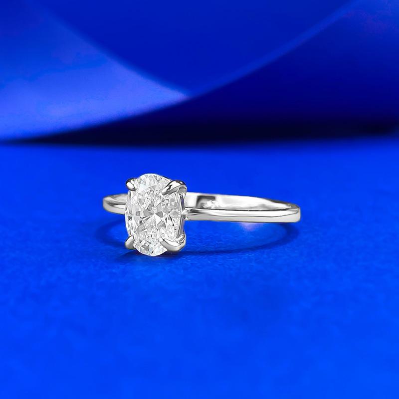 S925 Sterling Silver Oval Cut Ring 5*7mm 6A Cubic Zirconia Ring-573(35%)