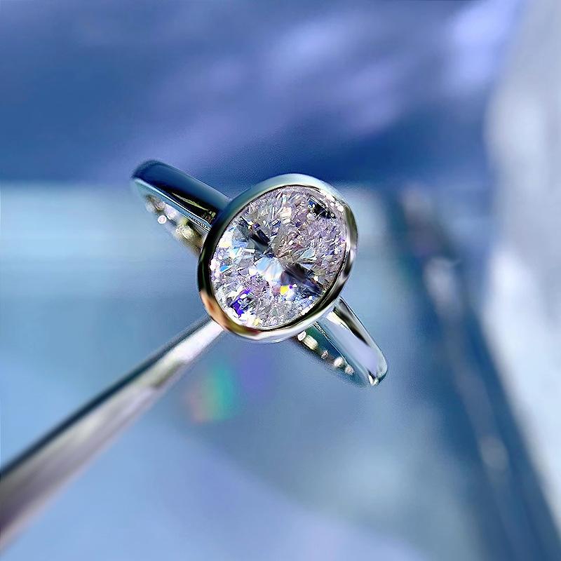 S925 Sterling Silver Ice Flower Cut Oval Ring 6*8 8A Cubic Zirconia Ring fashion jewelry accessory woman girl promise ring-157(35%)