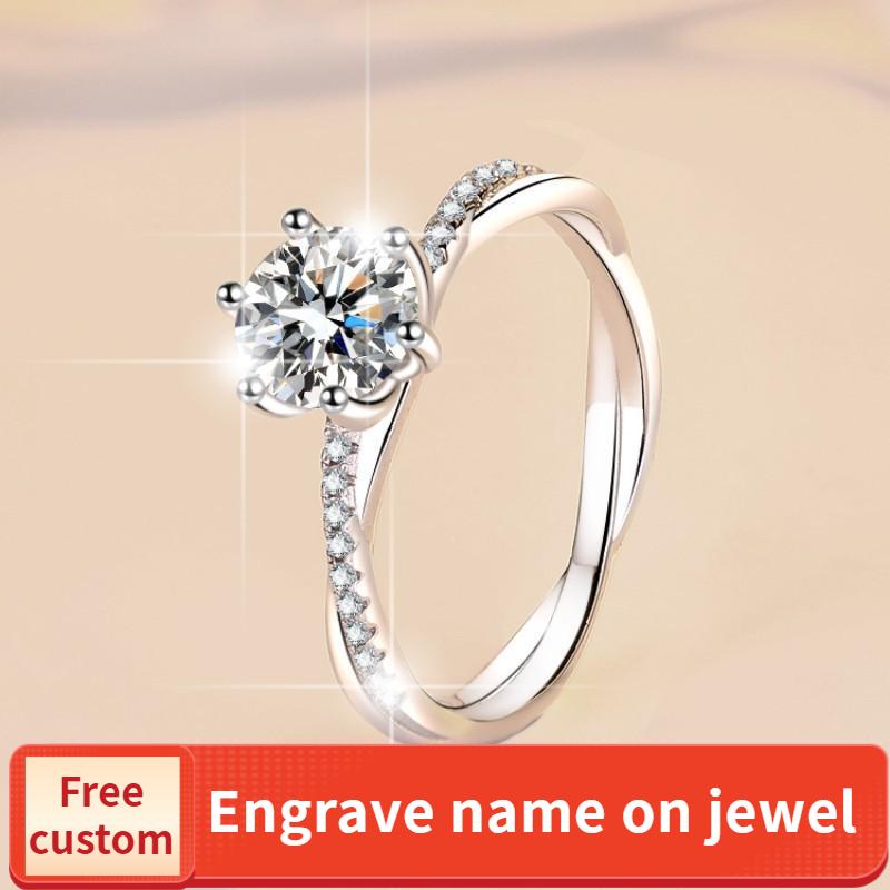 NO.113 S925 Sterling Silver Love Interwoven Ring Synthetic Moissanite Ring fashion jewelry accessory woman girl promise ring Springtok
