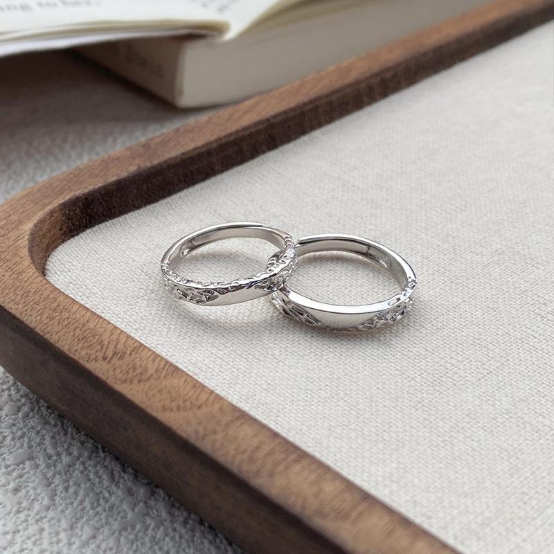 S25 Sterling Silver Simple Glacier Plain Band Couple Ring Open Ring -507 jewellery  with  meaning(45%)