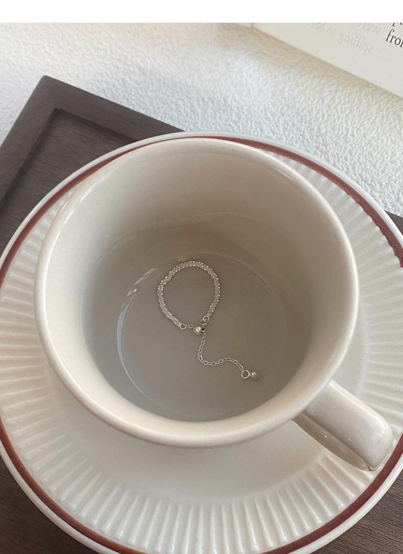 S925 Sterling Silver Sparkling Plain Band Stackable Ring for Women - 504(45%)