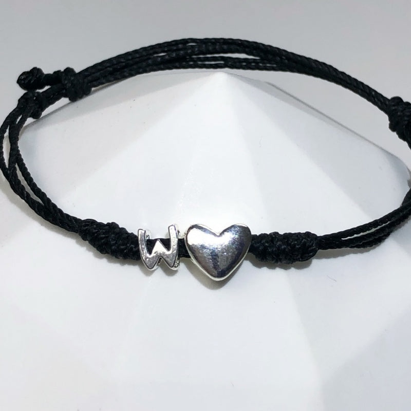 S925 Silver Hand Knitting Letters & Heart Bracelet/Promotional Products