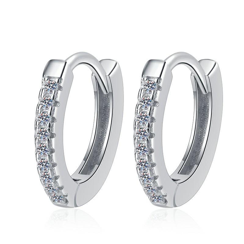 NO12. S925 Sterling Silver Circular Earrings Synthetic Moissanite Earrings