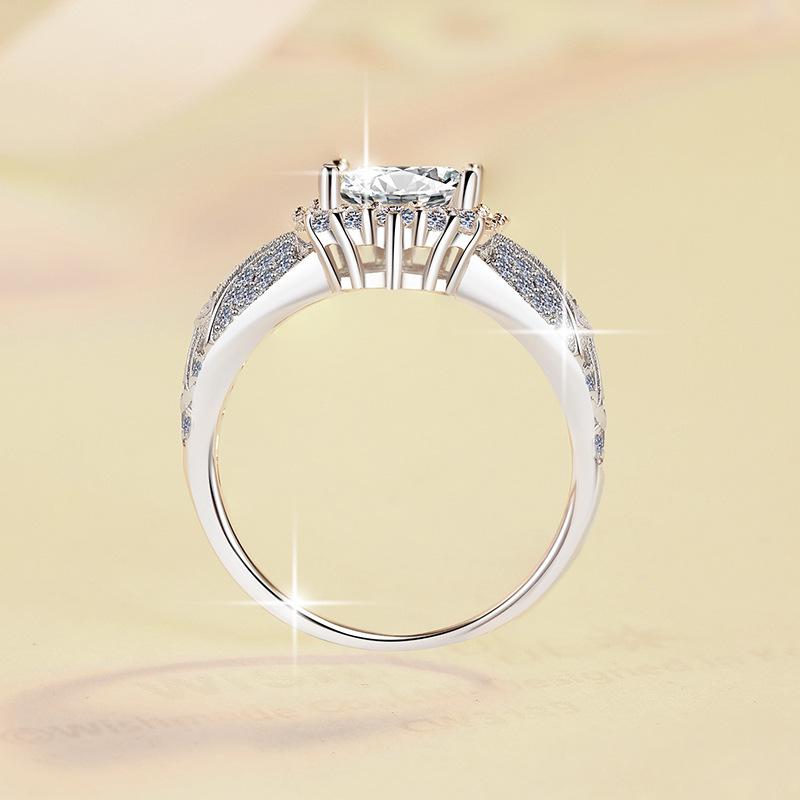 S925 Sterling Silver Big Radiant Ring Synthetic Moissanite Ring 3Carat-446(1%)