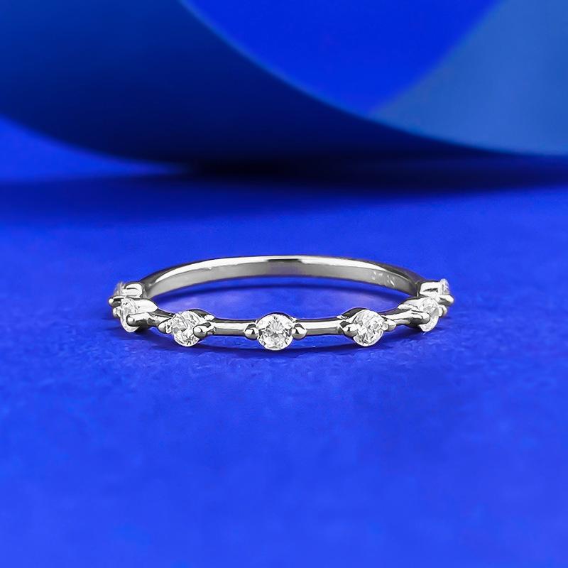 S925 Silver Golden-Plated Band 6A Cubic Zirconia Ring jewellery-116(45%)