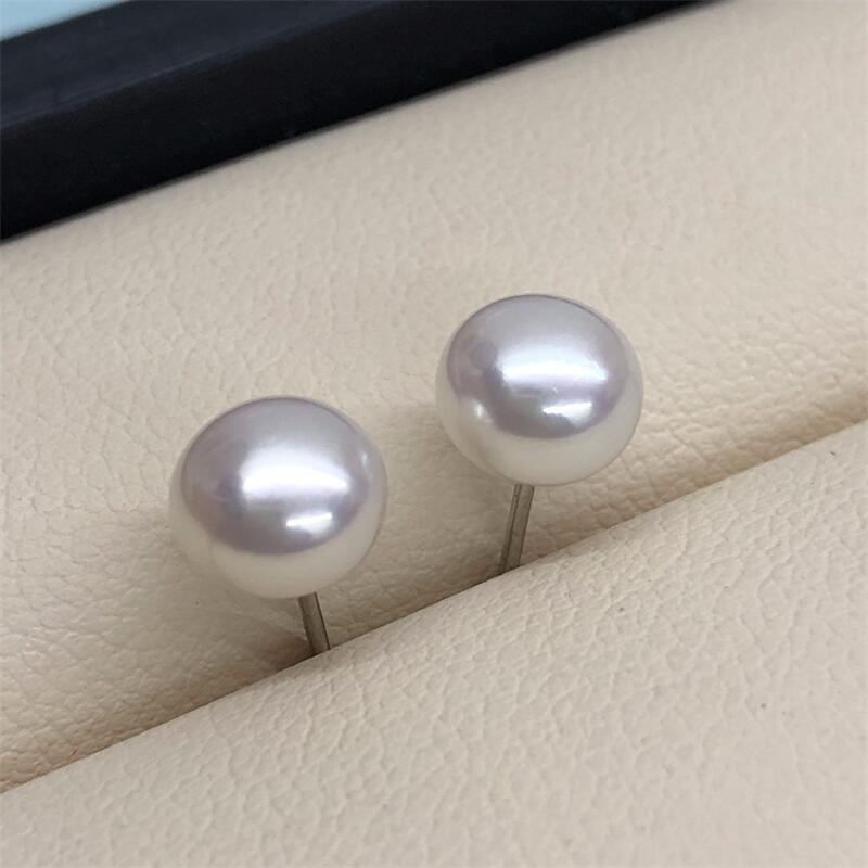 44. Nature Pearl S925 Silver Earrings /High light Slightly blemished natural freshwater pearl freshwater pearl real pearl natural pearls