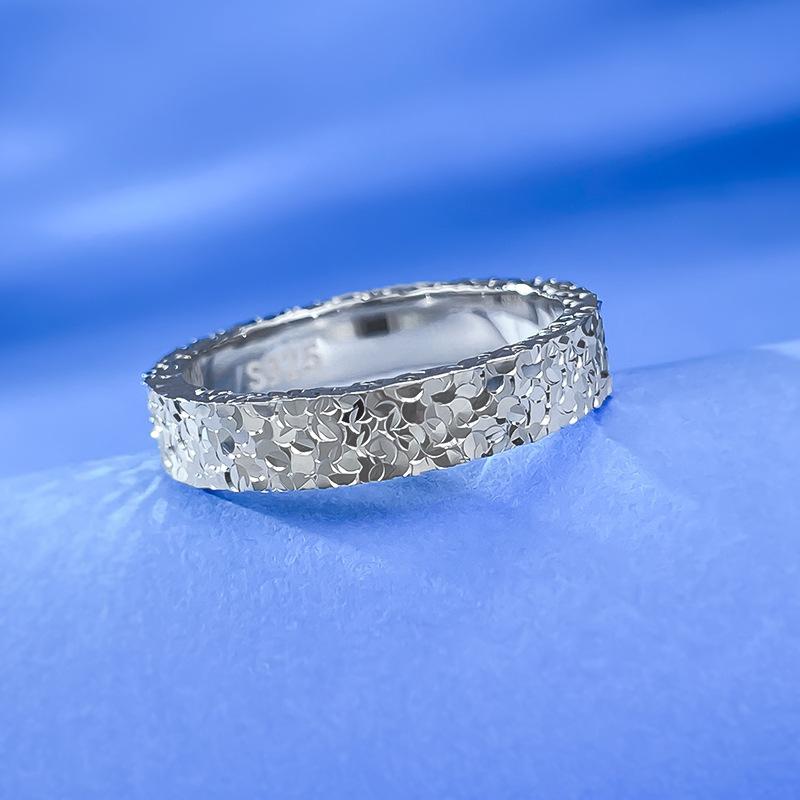 NO.090 S925 Sterling Silver Crushed Ice Ring fashion jewelry accessory woman girl promise ring Springtok