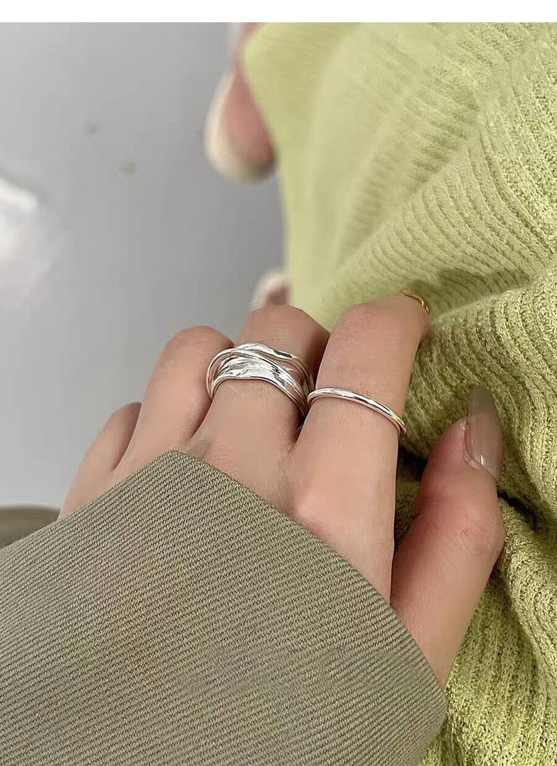 S925 Sterling Silver Simple Minimalist Open Ring for Women - 527(45%)