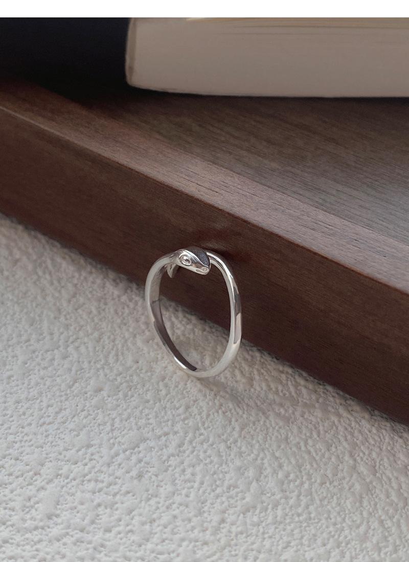 S925 Sterling Silver Snake Simple Shape Ring for Women - 503(45%)
